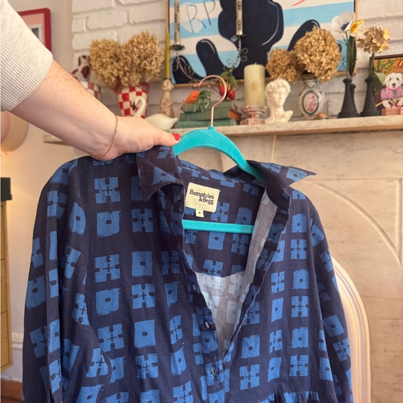 Humphries & Begg Blue Patterned Womens shirtDress - Picture 3 of 3